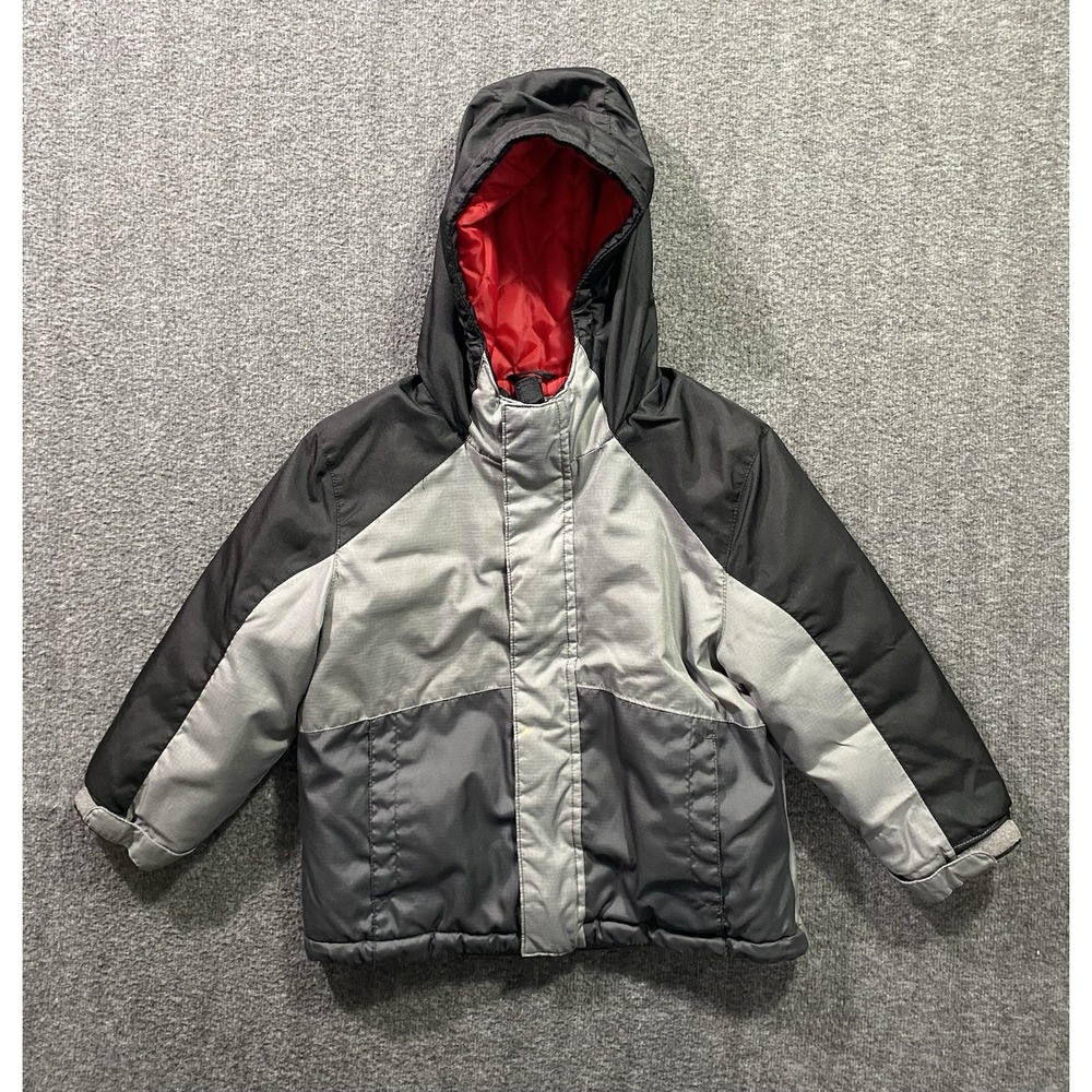 Boys Coat Black Gray Puffer Jacket Windbreaker Set (NO TAG) See Measurements